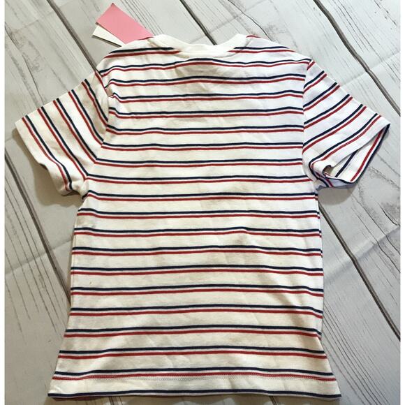 The Simpson Patriotic Graphic Print Short Sleeve Striped T-Shirt Women's S NWT - Picture 6 of 6